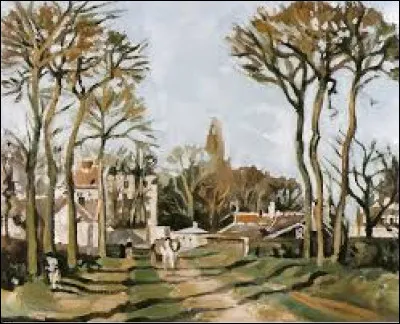 Qui a peint ce tableau intitulé "Entrée du village de Voisins" en 1872 ?