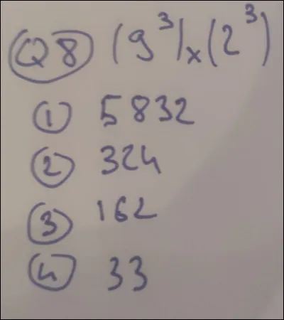 À quelle réponse est égal (9^3) * (2^3) ?