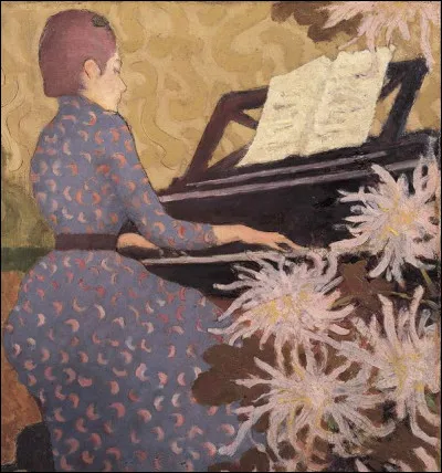 Qui a peint "Jeune femme au piano" ?
