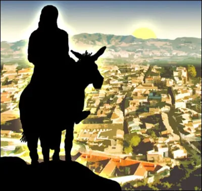 Entrée dans Jérusalem de ce néo-rabbin monté sur un animal royal et messianique (lâne), acclamé par une foule qui, en proclamant un psaume, lidentifie au fils de David venu au nom du Seigneur. Qui est-il ?