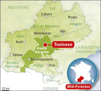 Toulouse est bordée par l'océan Atlantique.