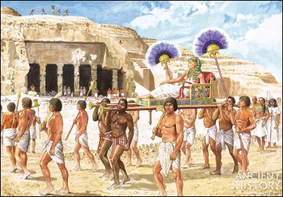 Reine pharaon Hatchepsout de la XVIIIè dynastie passant devant son temple en construction. Quel est-il ?