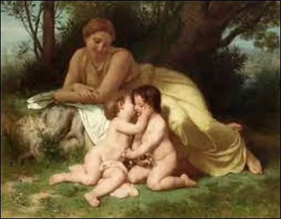 ''Jeune mère contemplant deux enfants qui s'embrassent'' est un tableau réalisé en 1861. Quel académicien a dépeint cette scène'' ?
