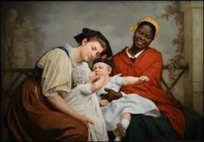 Datant de 1865, quel naturaliste a peint cette toile intitulée ''Le Baiser enfantin'' ?