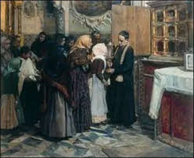 Datant de 1893, quel postimpressionniste a réalisé ce tableau nommé ''Le Baiser à la relique'' ?