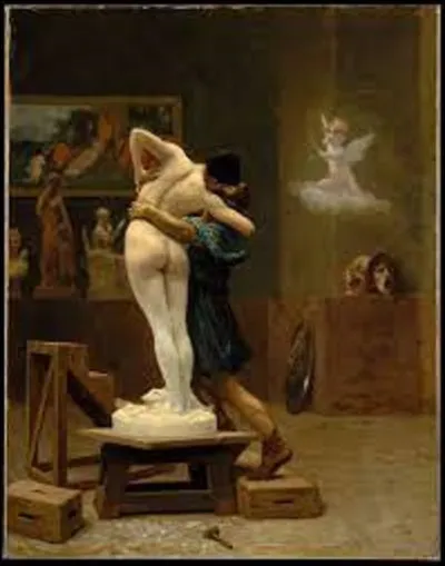 Représentant un artiste embrassant sa statue, ''Pygmalion et Galatée'' est un tableau exécuté par un académicien en 1890. Qui est l'auteur de cette peinture ?