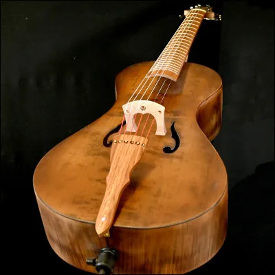 Cette sonate porte le nom d'un instrument à cordes frottées, également appelé ''guitare-violoncelle'' ou ''guitare d'amour''.
Le répertoire ancien connu pour cet instrument se limite à deux uvres.