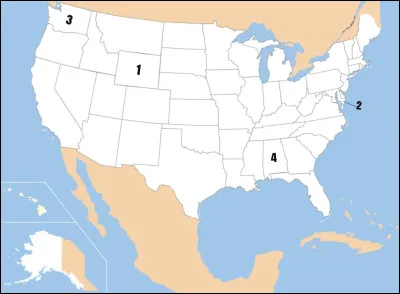 Lequel de ces États est l'État de Washington