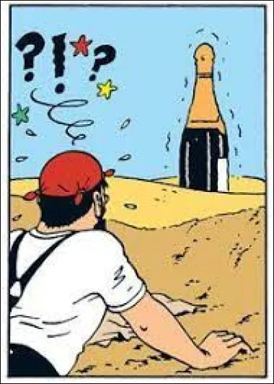 Décidément, Haddock et la boisson forment le couple parfait !
Qui est l'homme transformé en bouteille d'alcool ?