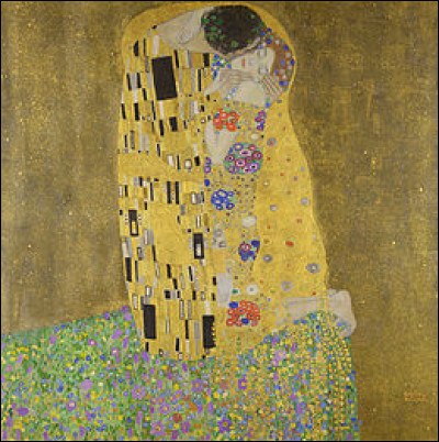 Art : Quelle peinture de Gustav Klimt représente un couple qui s'embrasse enroulé dans un drap ou manteau d'or ?