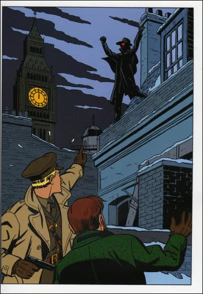 Bandes dessinées : De quelle couleur est la marque dans un album de la série "Blake et Mortimer" ?