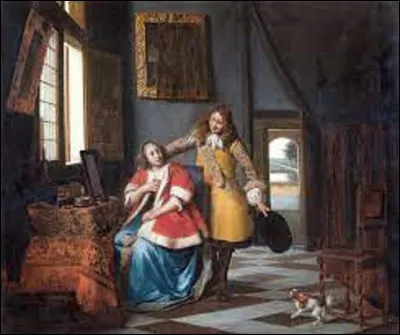 Vers 1665, quel baroque a peint cette toile intitulée ''Dame à sa toilette, surprise par son amant'' ?