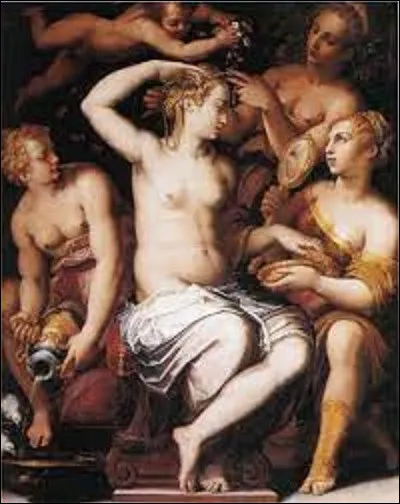 Quel est le nom de ce maniériste qui a immortalisé cette scène mythologique dans sa toile intitulée ''La toilette de Vénus'', datant de 1558 ?
