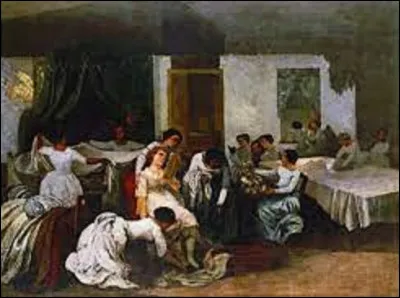 Datant de 1850, ''La Toilette à la morte'' ou ''La Toilette de la mariée'' est un tableau inachevé. 
Quel réaliste est l'auteur de cette toile ?