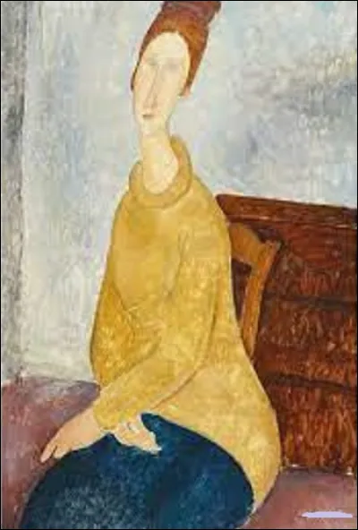 Quel artiste, de l'École de Paris, est l'auteur de cette toile intitulée ''Jeanne Hébuterne en Pull Jaune'', en 1919 ?