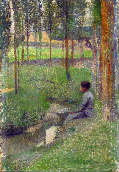 Qui a pris pour muse, cette femme assise auprès d'un ruisseau ?