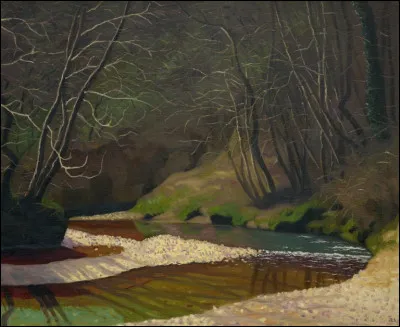 De qui est la toile appelée "Ruisseau, rouille et galets blancs" ?