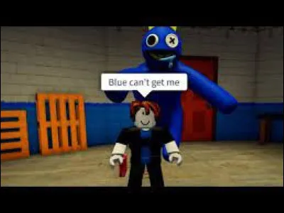 Comme ça a été dit dans le premier quiz, il suffit de se mettre dans un carton pour ne pas être vu par Blue. Mais il faut d'abord fuir de son champ de vision, puis se mettre en carton. S'il vous voit vous mettre en carton, qu'est-ce qui va s'afficher en-dessus de vous ?