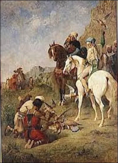 À quel orientaliste doit-on cette toile intitulée ''Chasse au faucon en Algérie : la curée'', datant de 1863 ?