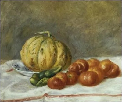 À qui appartient cette toile intitulée "Melons et tomates" ?