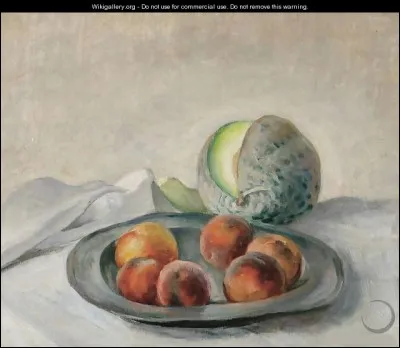 Son tableau représente "Pêches et melons" :