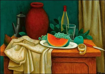 Quel artiste a réalisé la toile vivement colorée et intitulée "La tranche de melon" ?