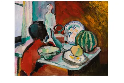 Qui a peint le tableau intitulé "Assiettes et melon" ?