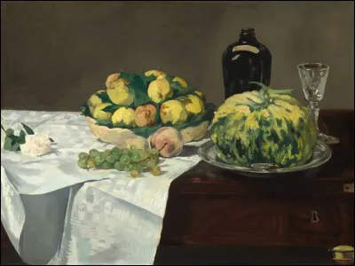Qui a peint "Nature morte au melon et aux pêches ?