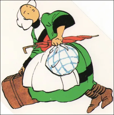 Qui ce personnage en B datant de 1905, une fille de ferme bretonne un peu sotte au service d'une riche famille qui devient nourrice ?