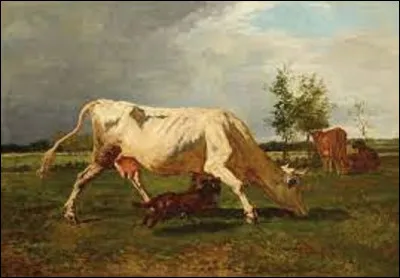 Et on clôture ce quiz en cherchant un naturaliste et membre également de l'école de Barbizon. De ces trois artistes, lequel a réalisé ce tableau intitulé ''Vache importunée'' ?