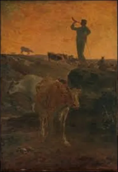 Vers 1872, quel membre de l'école de Barbizon a réalisé cette peinture nommée ''L'Appel des vaches'' ?