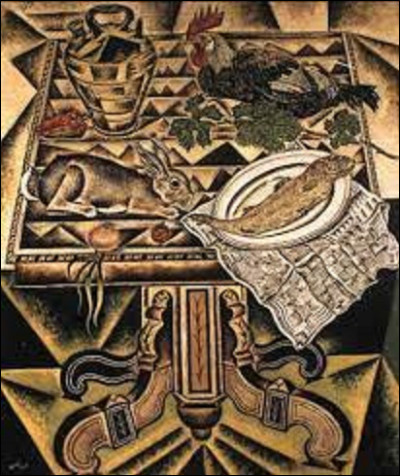 On débute ce quiz en cherchant un surréaliste. De ces trois membres de ce courant artistique, lequel a réalisé cette nature morte intitulée ''La Table (Nature morte au lapin) '', en 1920 ?