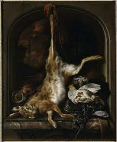 Quel peintre néerlandais, spécialiste de natures mortes, a exécuté cette toile nommée ''Gibier et ustensiles de chasse disposés sur le rebord d'une fenêtre'', en 1691 ?