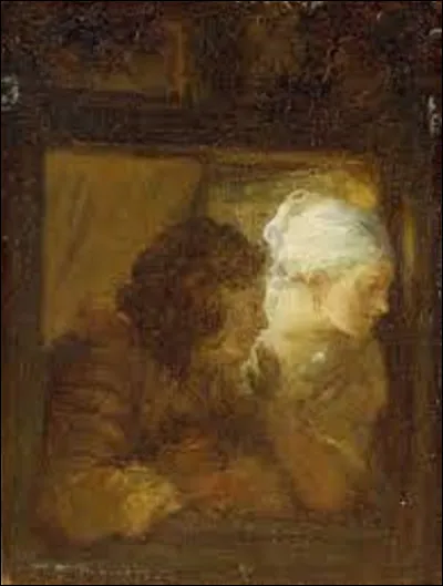 Quel rococo a réalisé, vers 1775, cette huile sur bois intitulée ''Jeune couple à la fenêtre'' ?