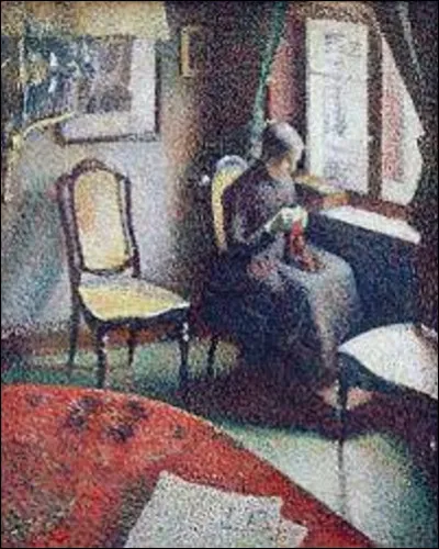 Parmi ces trois néo-impressionniste, lequel a exécuté cette toile nommée ''Femme cousant à la fenêtre'', en 1895 ?