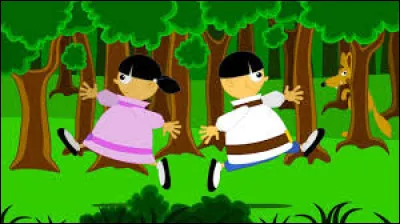 Les enfants se promènent dans les bois pendant que...