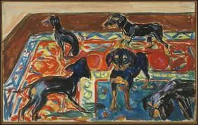 En 1919, quel expressionniste a immortalisé ces animaux dans son tableau nommé ''Cinq chiots sur le tapis'' ?