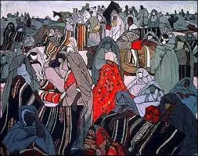 Lequel de ces orientalistes a immortalisé cette scène nommée ''Le Souk aux tapis, Marrakech'', en 1924 ?