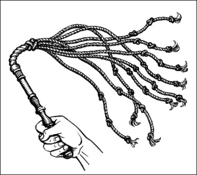 Le chat à neuf queues est composé d'un manche en bois auquel sont fixées neuf cordes, chaque extrémité de corde se terminant par une griffe en métal. Sans dec.
Quel oiseau pourra vous donner autant de satisfaction que l'un de ces joujoux ?