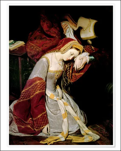 Elle est reconnue coupable et condamn&eacute;e &agrave; mort, soit par d&eacute;capitation, soit sur le b&ucirc;cher, au bon plaisir du roi. En guise de cl&eacute;mence, Henri opte pour la d&eacute;capitation. Comment Anne demande-t-elle &agrave; &ecirc;tre ex&eacute;cut&eacute;e ?