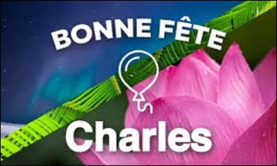 Fête : 
Charles vient du latin Carolus venant aussi du nom germanique Karl signifiant ''homme'' ou ''mâle'', mais également du vieux haut allemand, Karal, qui veut dire ''l'homme, l'époux'', mais aussi ''le travailleur, l'homme libre''.
À quelle date fête-t-on les Charles ?