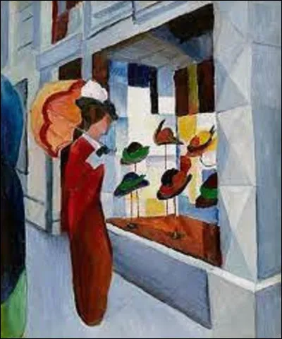 Quel expressionniste a réalisé ce tableau intitulé ''Femme devant un magasin de Chapeau'', en 1913 ?