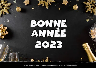 Il ne me reste plus qu'à vous souhaiter une bonne année 2023, en espérant que ce quiz vous ait plu ! 
Quel jour celle-ci commence-t-elle ?
