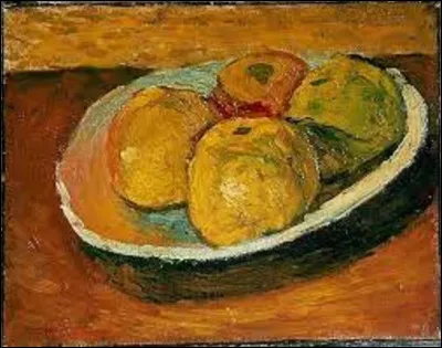 Vers 1920, quel fauviste a peint cette toile intitulée ''Pommes dans une assiette'' ?