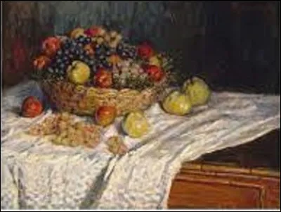 Entre 1879 et 1880, quel impressionniste a réalisé ce tableau nommé ''Pommes et raisin'' ?