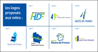 Le logo de la région Hauts-de-France représente une silhouette de la France et un cur entrelacés.