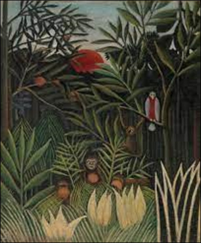 On débute en cherchant un naïf. Lequel a exécuté, vers 1905 et 1906, ce tableau intitulé ''Singes et Perroquets dans la forêt vierge'' ?