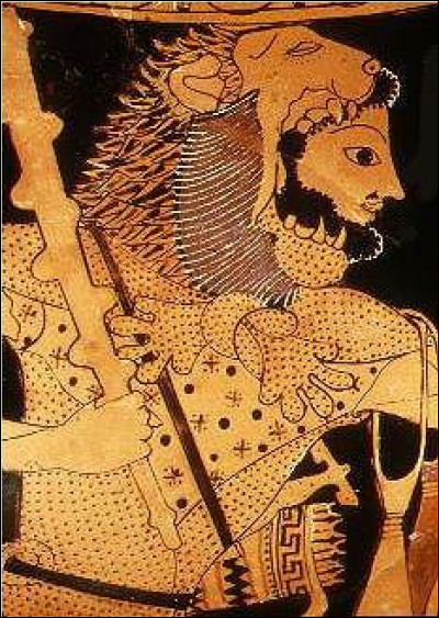C'est le plus grand héros grec, personnification de la force. Les plus célèbres de ses exploits sont les douze travaux. Après sa mort, les dieux l'accueillent sur l'Olympe.