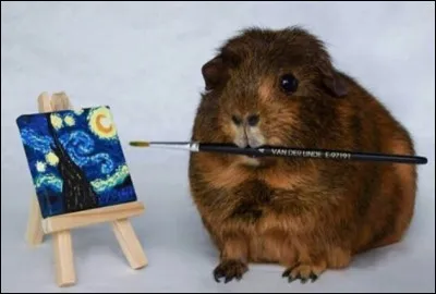 Il est concentré sur son nouveau tableau, il s'agit de...