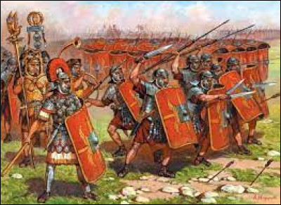 Comment se nomme l'arme de jet ou de corps-à-corps utilisée par les légionnaires romains durant un affrontement ?